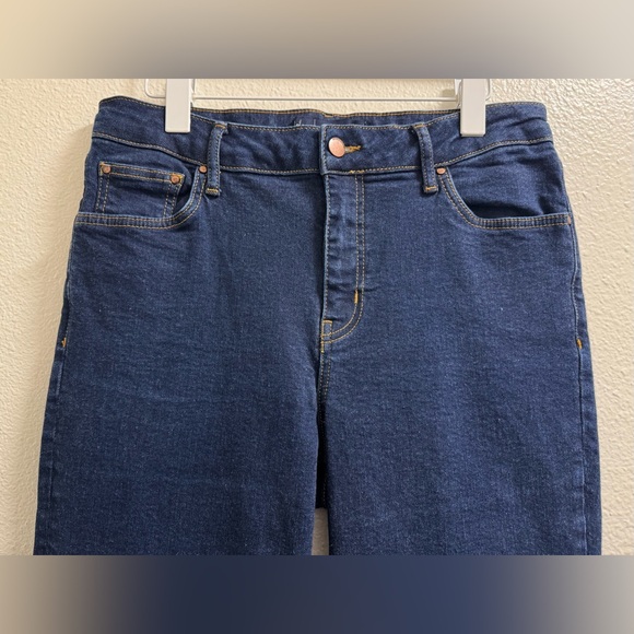 Boden Slim Straight Jeans Pants Stretch Denim Dark Wash Blue Womens 12 Reg - Picture 3 of 7